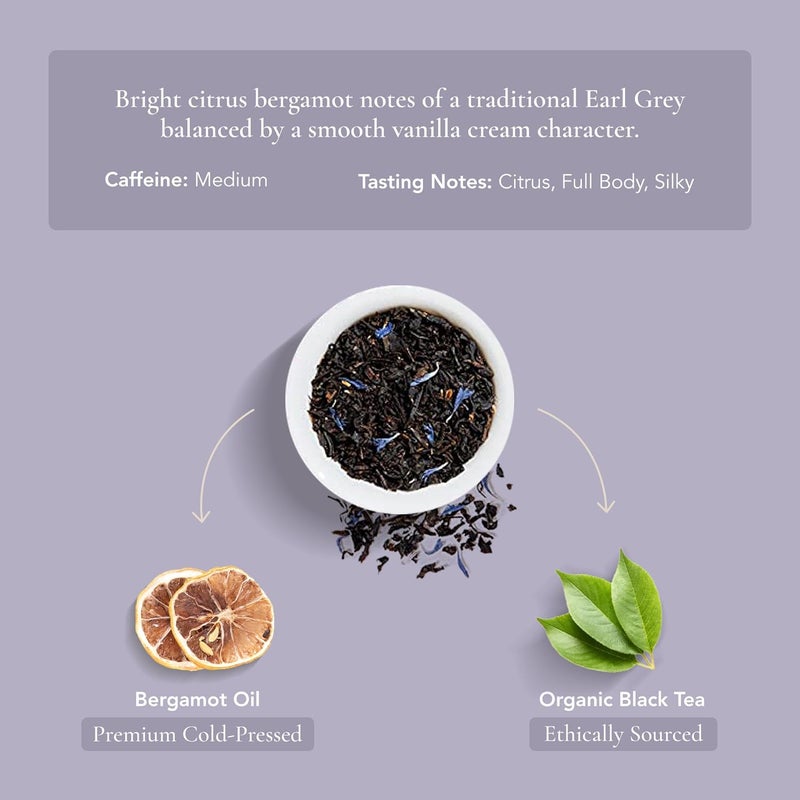 Art of Tea Organic Earl Grey Crème Tea - 50 Pyramid Bags - Image 3